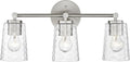ML Lighting Ashli 3-Light Vanity Brushed Nickel