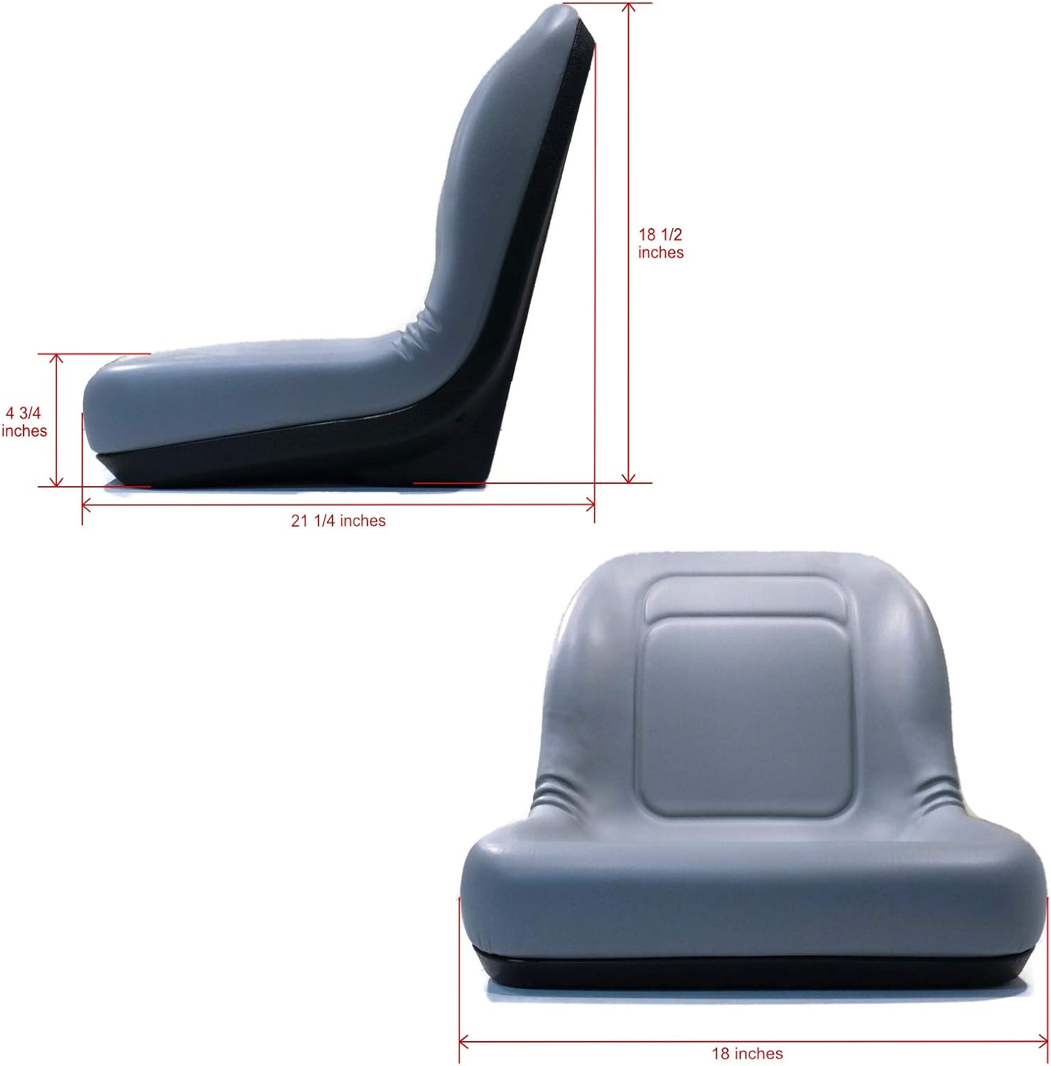 A&I Products New Grey HIGH Back SEAT for Hustler ZTR Zero Turn Lawn Mower Garden Tractor by The ROP Shop
