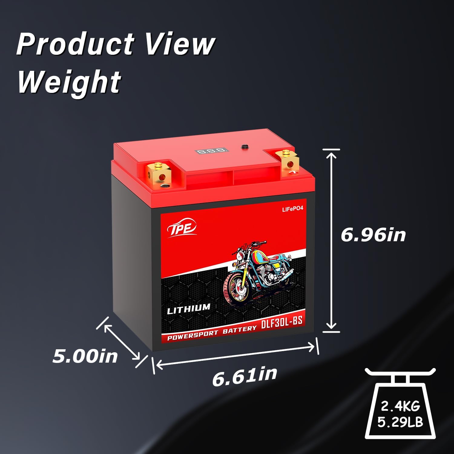 TPE YTX30L-BS Lithium Powersports Battery 12V 14AH 720A Lithium Motorcycle LiFePO4 Battery DLF30L-BS
