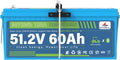 48V (58.4V) 60Ah LiFePO4 Golf Cart Battery - 4.8kW(6.44HP), 200A BMS, Bluetooth/LCD, 58.4V 15A IP67 Charger, Mounting Bracket | 10 Years Lifespan Fits Club Car, EZ-GO, Lawn Mower,Trolling Motors,Solar