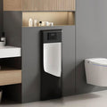 Commercial Washout Urinal,Induction Adult Urinal,Splash-Proof Male Urinals,Modern Wall-Mounted Ceramic Urinals,for Bathrooms,Hotels,Shopping(Black,Floor-standing)
