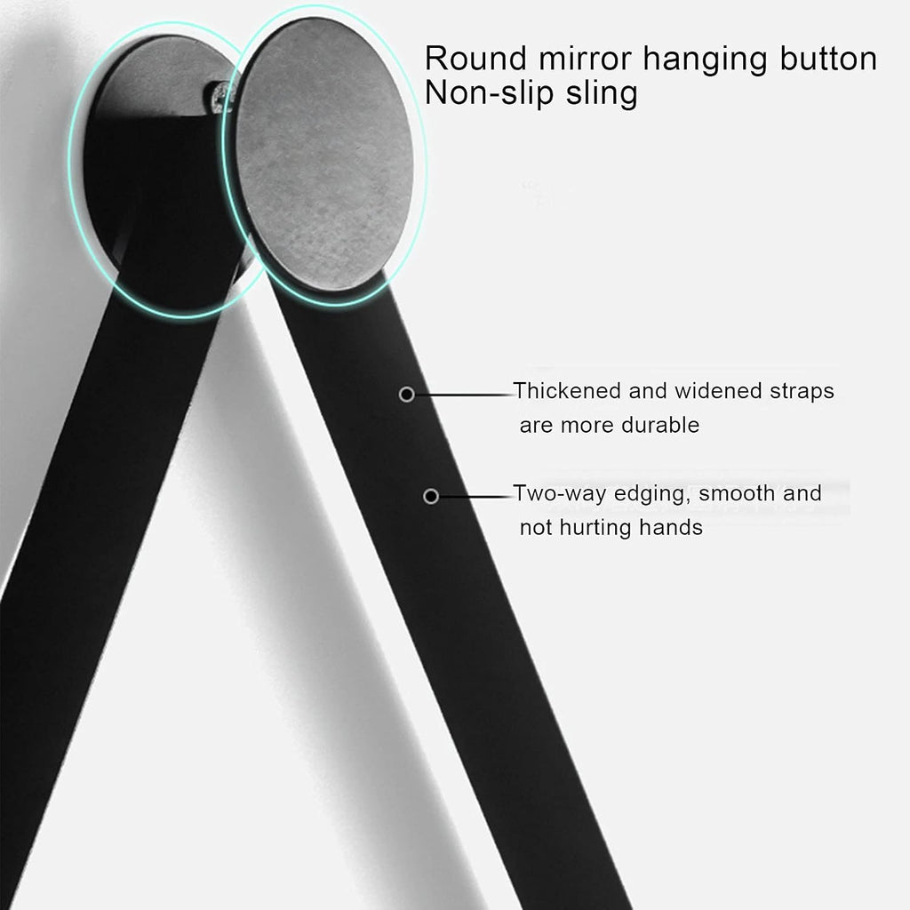 Bathroom Mirror, Round Wall Mirror, Modern Decoration Round Black/White Wrought Iron Frame with Partition, Suitable for Bathroom, Bedroom