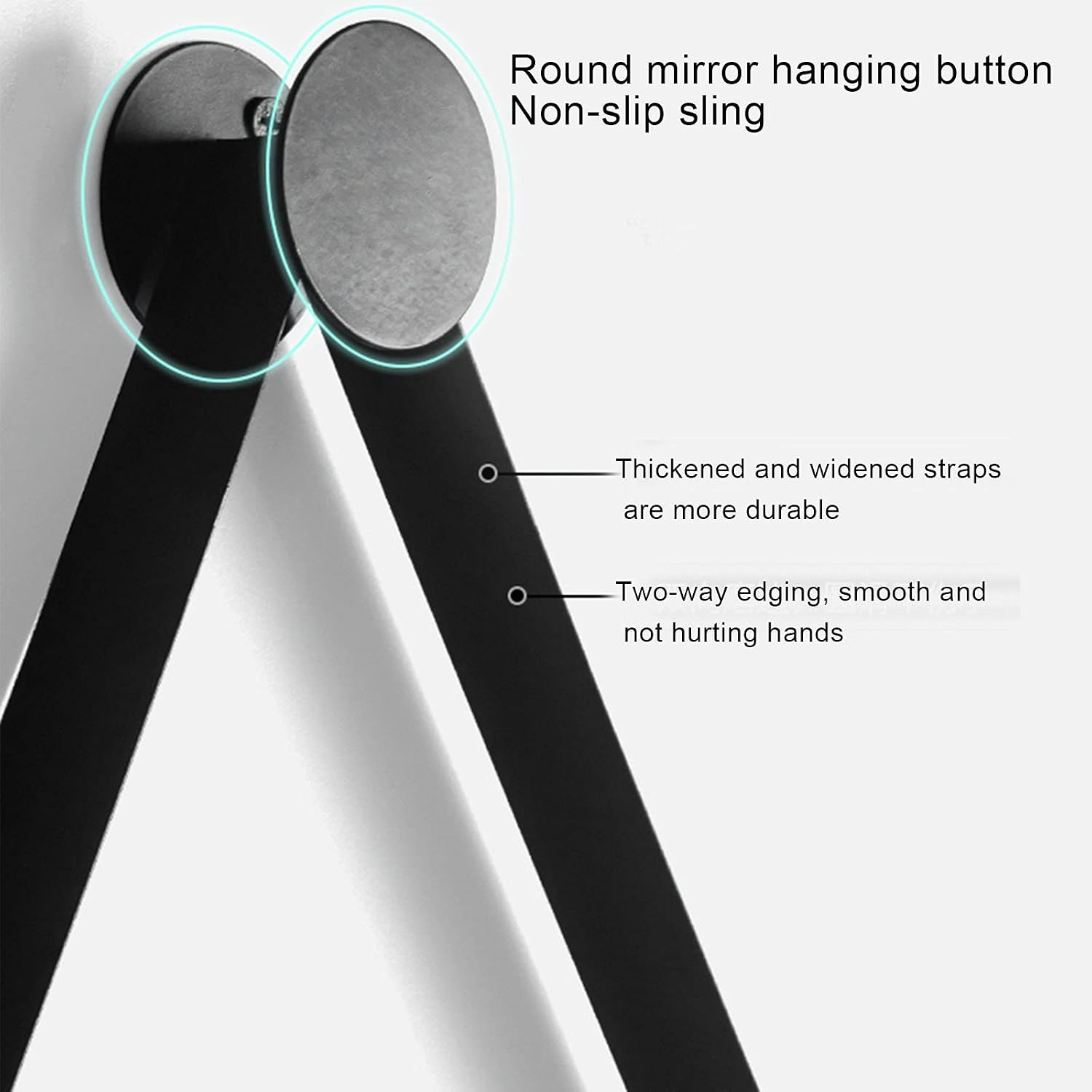 Bathroom Mirror, Round Wall Mirror, Modern Decoration Round Black/White Wrought Iron Frame with Partition, Suitable for Bathroom, Bedroom