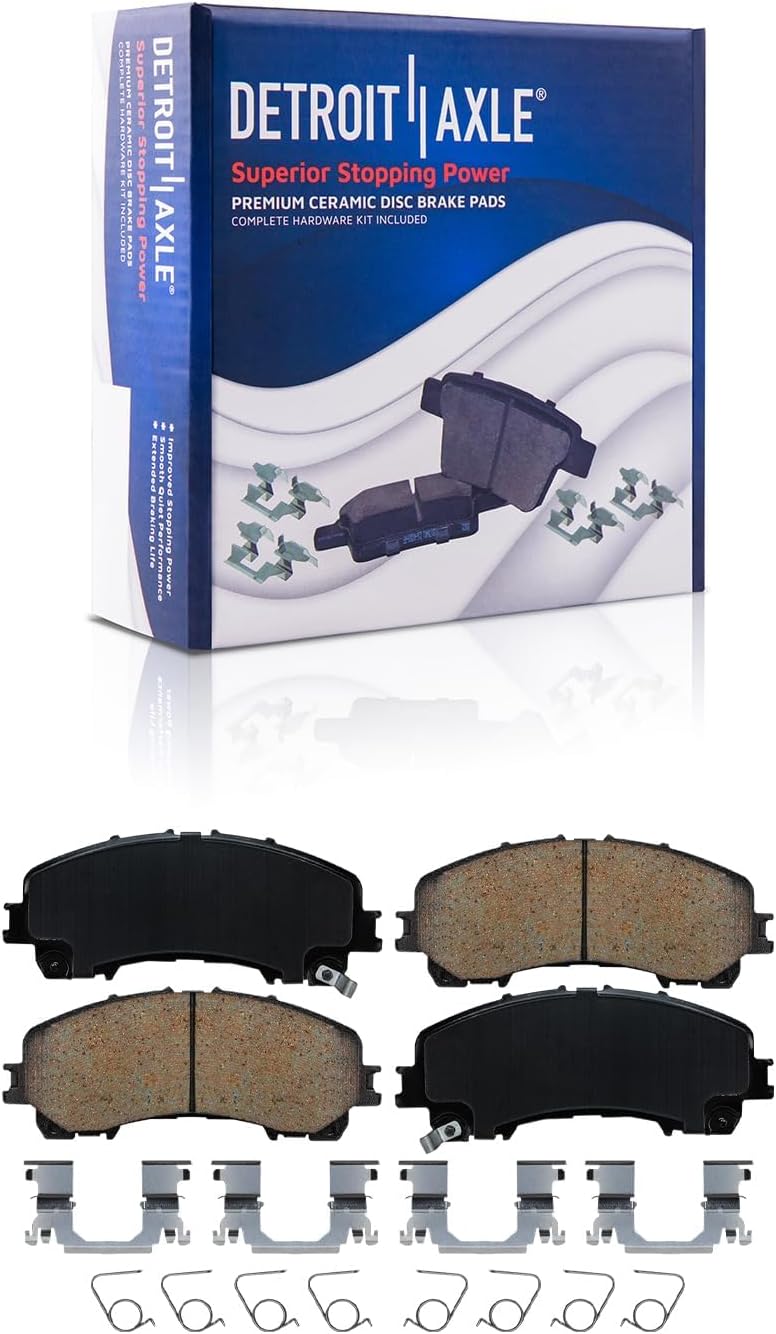 Detroit Axle - Front Brake Kit for 2022-2025 INFINITI QX55 Drilled and Slotted Disc Brake Rotors Ceramic Brakes Pads 2023 2024 Replacement: 12.99' inch Rotors