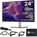Dell P2425H Computer Monitor Screen 24' 16:9 IPS Display with Stand - 1 Year Warranty, 100Hz Full HD, 1920 x 1080 with Power Cable, Anyhdd DisplayPort, HDMI, USB 3.0 Upstream Cable & Cloth - New