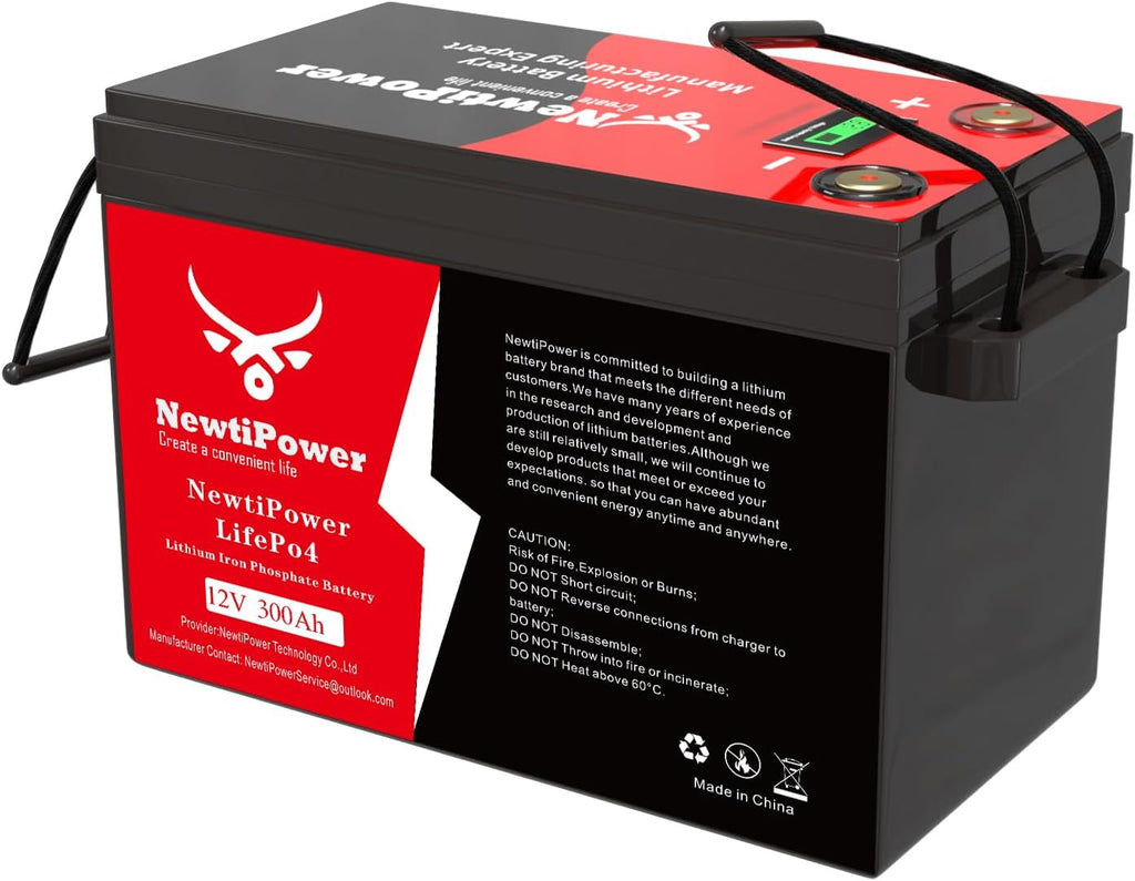 12V 300Ah LiFePO4 Battery Small Size, 3840Wh Lithium Battery with 200A BMS, Up to 10000+ Rechargeable Cycles, Perfect for RV Camping, Trolling Motor, Solar Power Storage