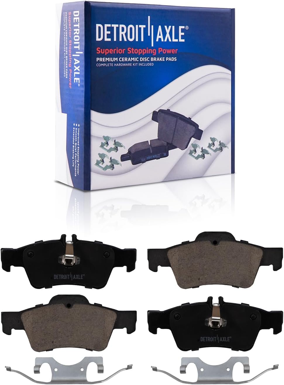 Detroit Axle - 8pc Brake Kit for 2003-2009 Mercedes-Benz E320, 11.61' inch Front and 11.81' inch Rear Drilled and Slotted Disc Brake Rotors Ceramic Brakes Pads 2004 2005 2006 2007 2008 Replacement