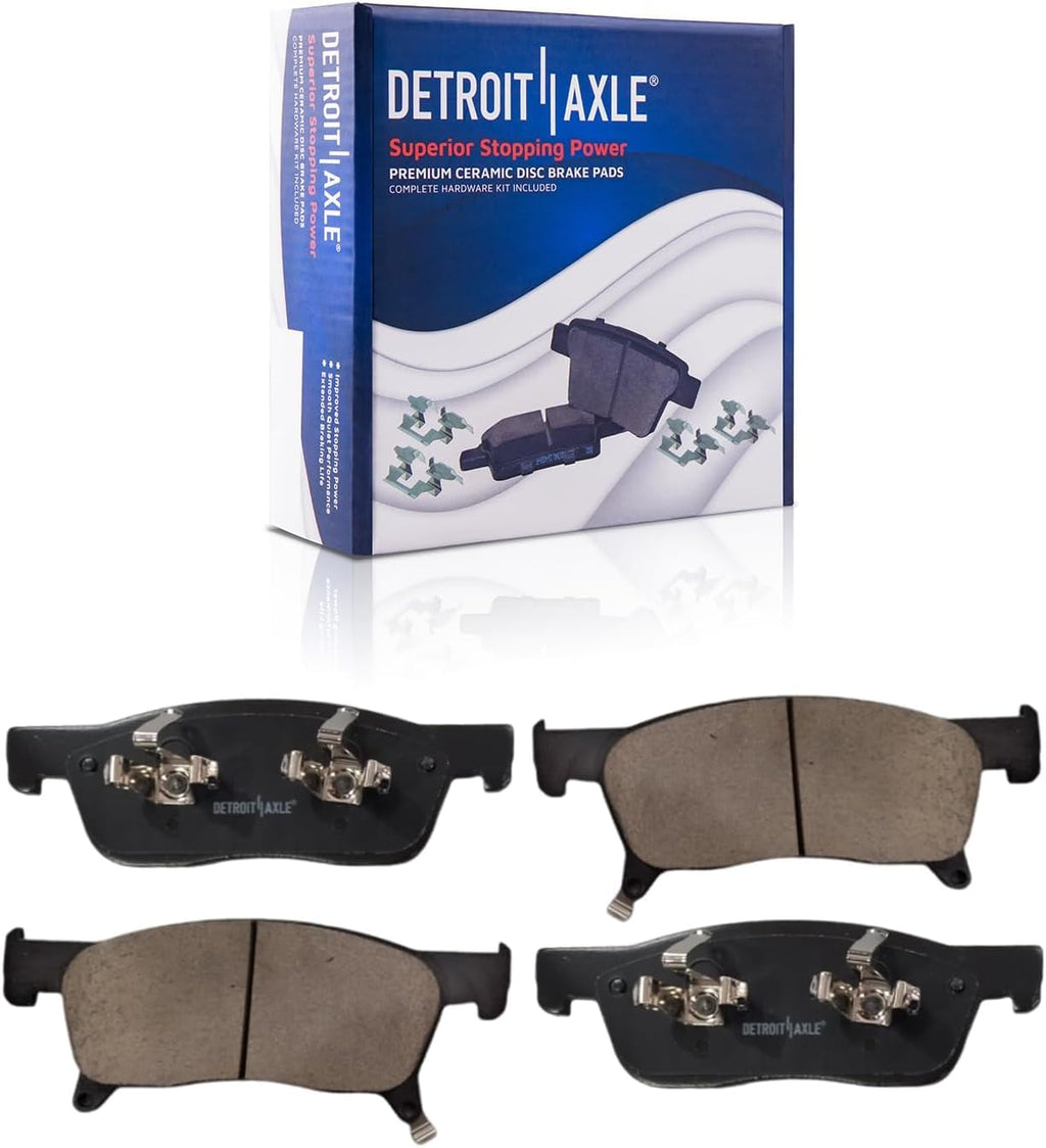 Detroit Axle - 8pc Brake Kit for 2019 2020 2021 Subaru Ascent Drilled and Slotted Disc Brake Rotors Ceramic Brakes Pads with Hardware Replacement : 13.12' inch Front and 13.03' inch Rear Rotors