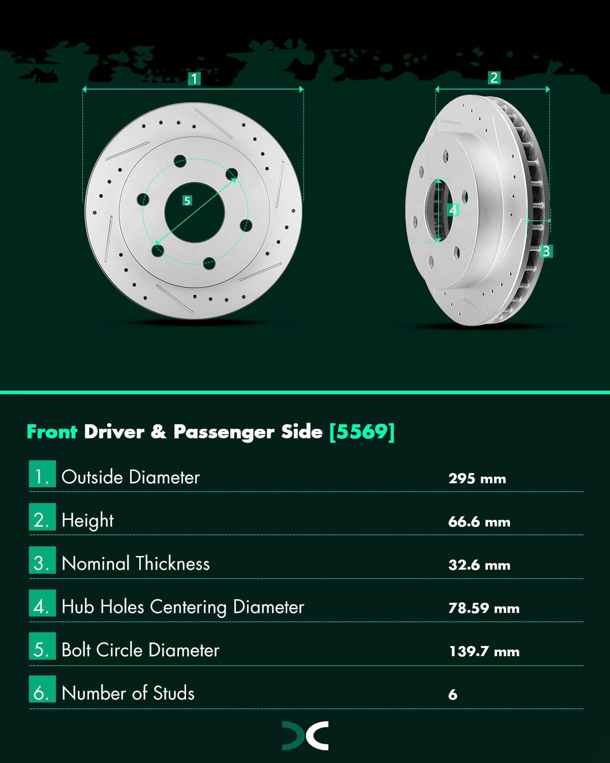 SCITOO Brake Kit Front Discs Brake Rotors and Ceramic Brake Pads fit for Cadillac Escalade, for Chevy Blazer K1500 Suburban K2500 1500 Tahoe, for GMC K1500 Suburban K2500, 1992-2000 for GMC Yukon
