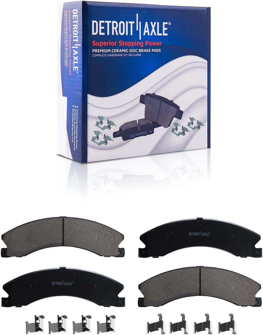 Detroit Axle - Brake Kit for Chevy Silverado 3500 HD 16-19 GMC Sierra 3500 HD, 13.98' inch Front and Rear Disc Brake Rotors Ceramic Brakes Pads with Hardware 2015 2016 2017 2018 2019 Replacement