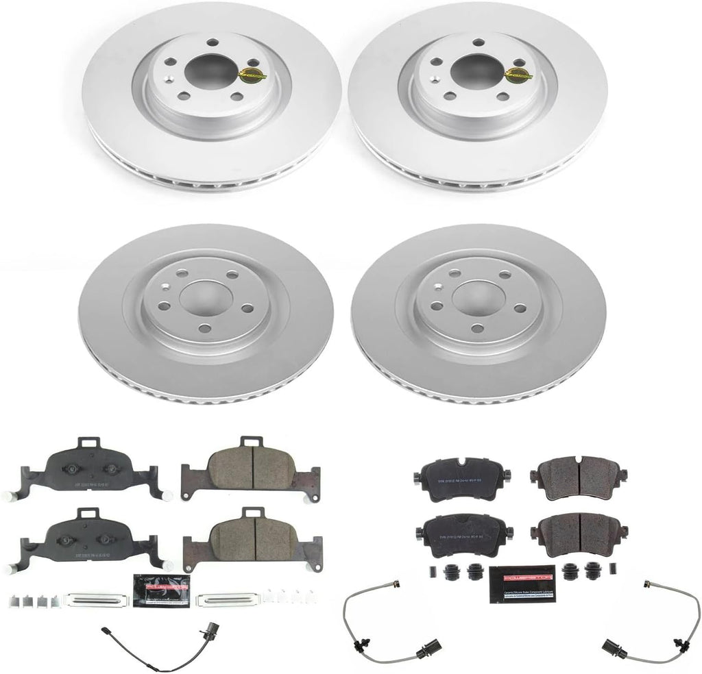 PowerStop Front and Rear Brake Kit for Audi Q5 2018-20 - Fully-Coated Disc Rotors with Z23 Carbon-Fiber Ceramic Brake Pads Upgrade, CRK8552