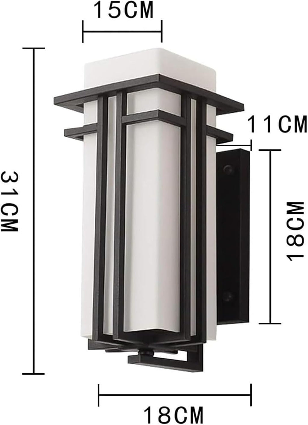 Retro Wall Sconce Waterproof Wall Lamp Metal and Glass Wall Light Fixture E27 Black Wrought Iron Decorative Lighting for Bedroom Aisle Corridor Indoor/Outdoor