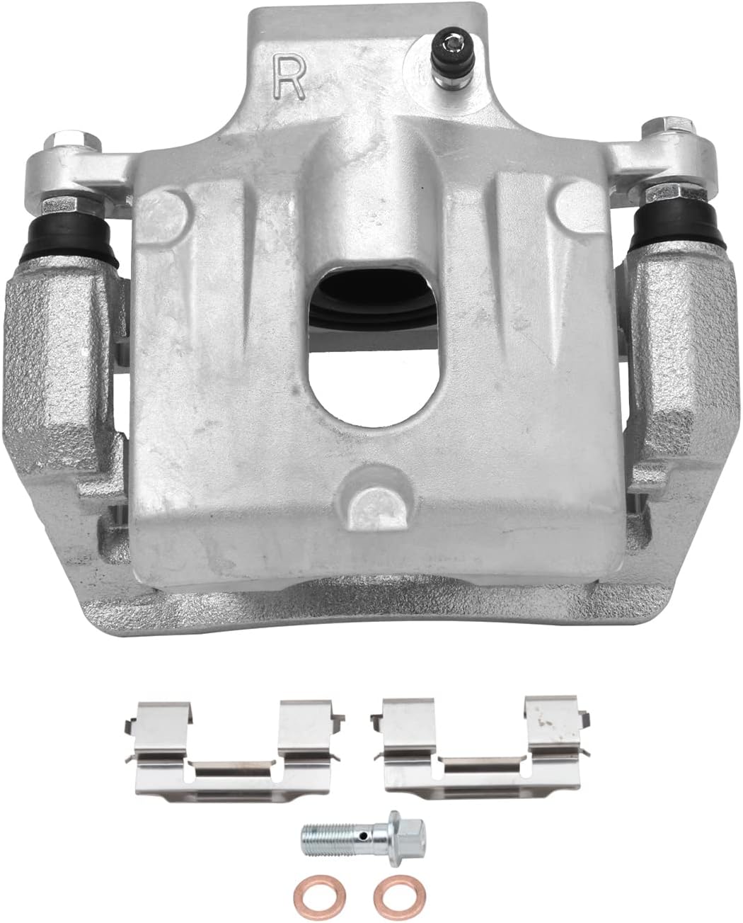 Detroit Axle - Rear Drilled Brake Rotors + Right Brake Caliper Replacement for Traverse Acadia Buick Enclave Saturn Outlook - 3pc Set