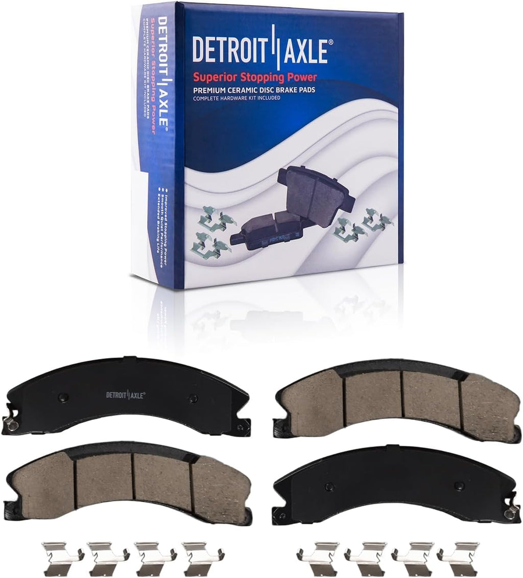 Detroit Axle - Brake Kit for 2016-2023 Nissan Titan XD Drilled and Slotted Disc Brake Rotors Ceramic Brake Pads Replacement: 14.17' inch Front and 14.37' inch Rear Rotor