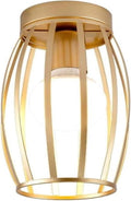 Wall Light Wall Lamp Wrought Iron Frame Cage Ceiling Lamp Gold/Black Finish Ceiling Light Fixture Semi Recessed Ceiling Lighting Compatible with Cloakroom Entrance Lighting Fixtures (Color : Dark) ,Ch