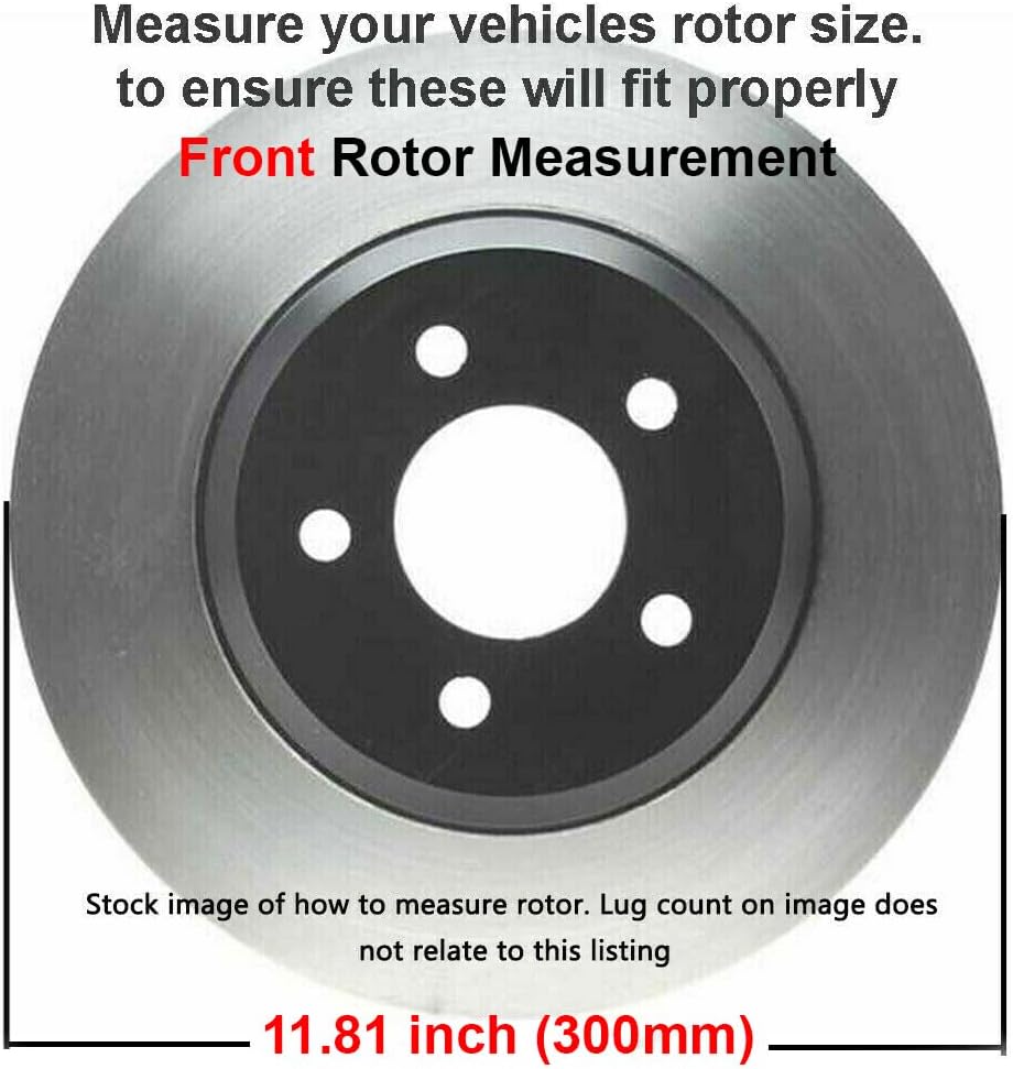 Detroit Axle - Brake Kit for 2004-2008 Acura TSX 2003-2007 Honda Accord, Drilled & Slotted Disc Brake Rotors Ceramic Brake Pads Replacement : 11.81' inch Front and 10.24' inch Rear Rotor