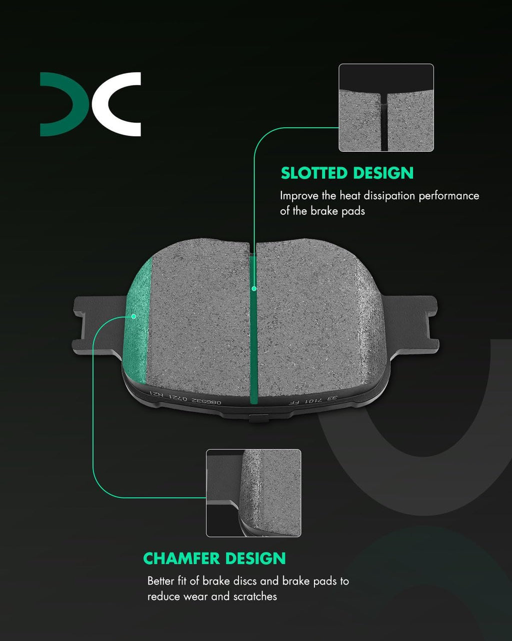 SCITOO Front 10.83' Rear 10.59' Brake Pads and Rotors Kits Fit For Scion tC 2005 2006 2007 2008 2009 2010