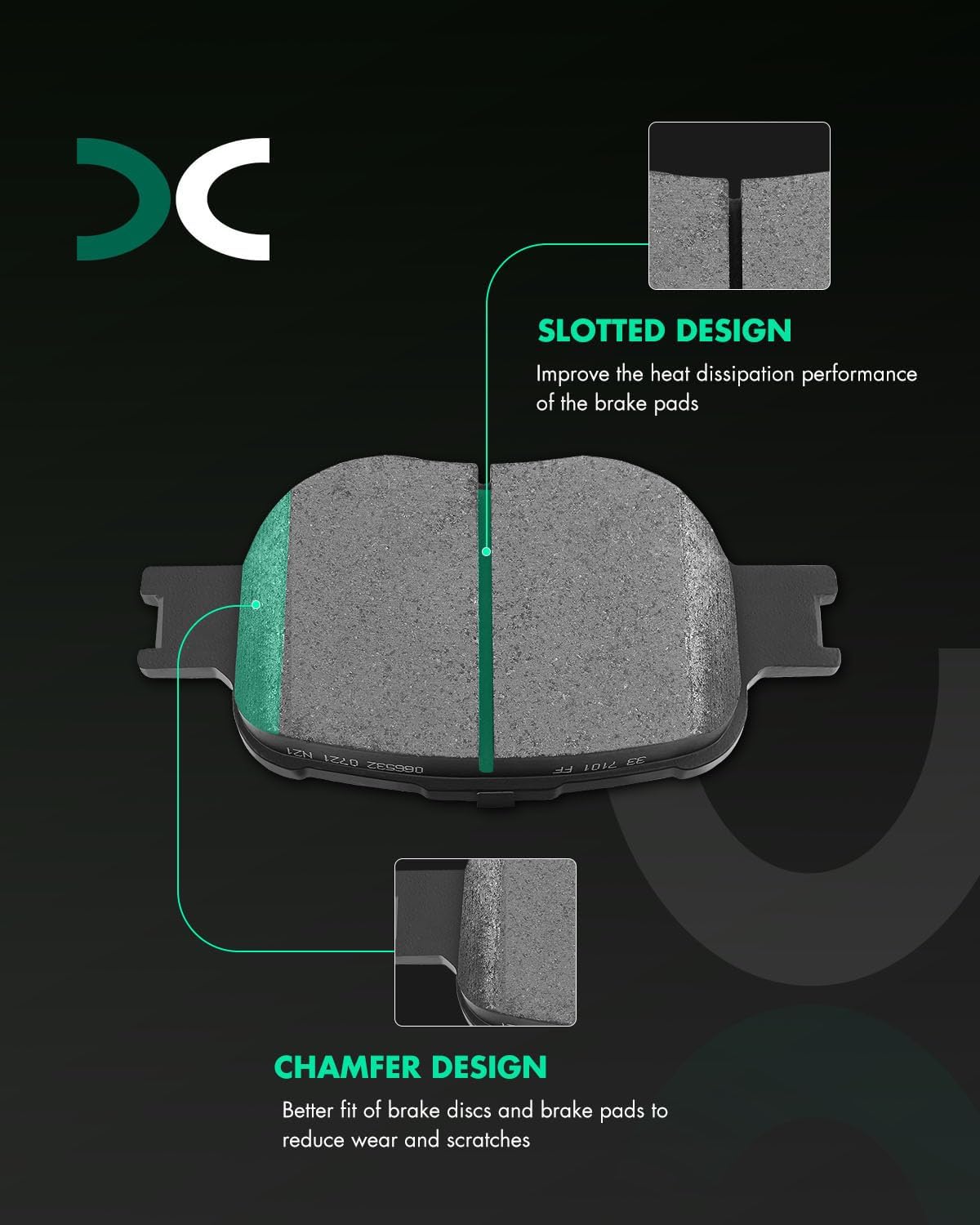 SCITOO Front 10.83' Rear 10.59' Brake Pads and Rotors Kits Fit For Scion tC 2005 2006 2007 2008 2009 2010