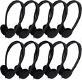 Maeline Classroom Headphones Bulk 100 Pack – 3.5mm Wired School & Office Headphones No Microphone, Student Headphones for Testing, Training, Library, Hotel, Healthcare Use – Black