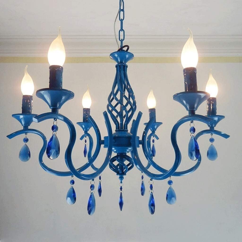 Industrial Pendant Light American Style Minimalist Candle Chandelier European Style Vintage Crystal Pendant Light Wrought Iron Ceiling Lighting Fixture Lamp for Dining Room Bathroom Foyer Living Room