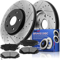 Front Disc Brake Rotors and Ceramic Brake Pads Kit for 2010-2017 Chevy Equinox/GMC Terrain, 2014-2020 Chevy Impala, 2013-2015 Chevy Malibu, 2010-2016 Buick Lacrosse, 2011-2017 Buick Regal