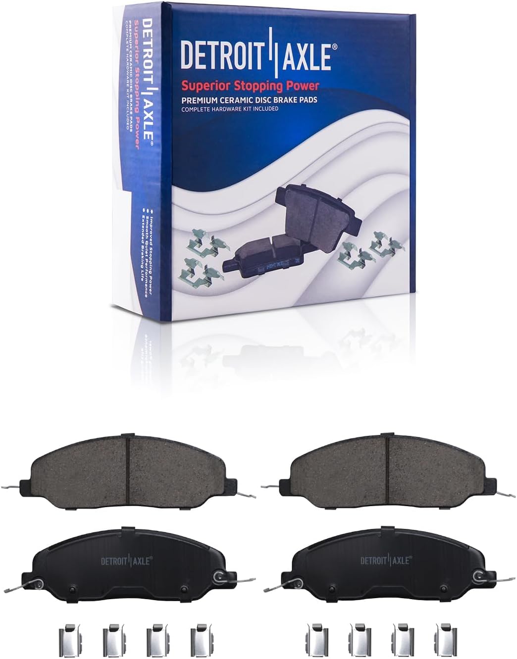 Detroit Axle - Brake Kit for 2005 2006 2007 2008 2009 2010 Ford Mustang, Drilled and Slotted Disc Brakes Rotors Ceramic Brake Pads Replacement : 12.44' inch Front and 11.81' inch Rear Rotor