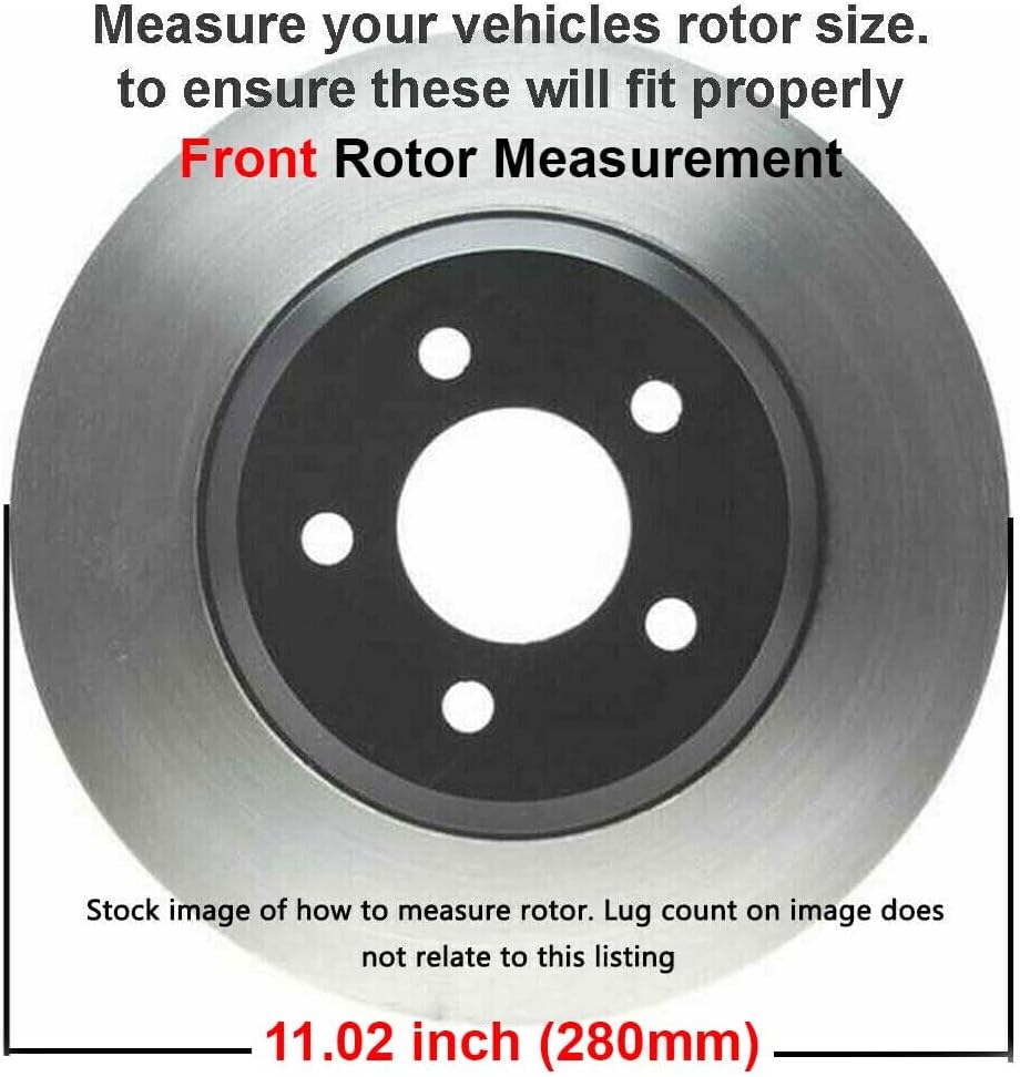 Detroit Axle - Brake Kit for Volkswagen Beetle Golf Jetta Replacement 11.02' inch Front & 9.13' inch Rear Disc Brake Rotors Ceramic Brakes Pads