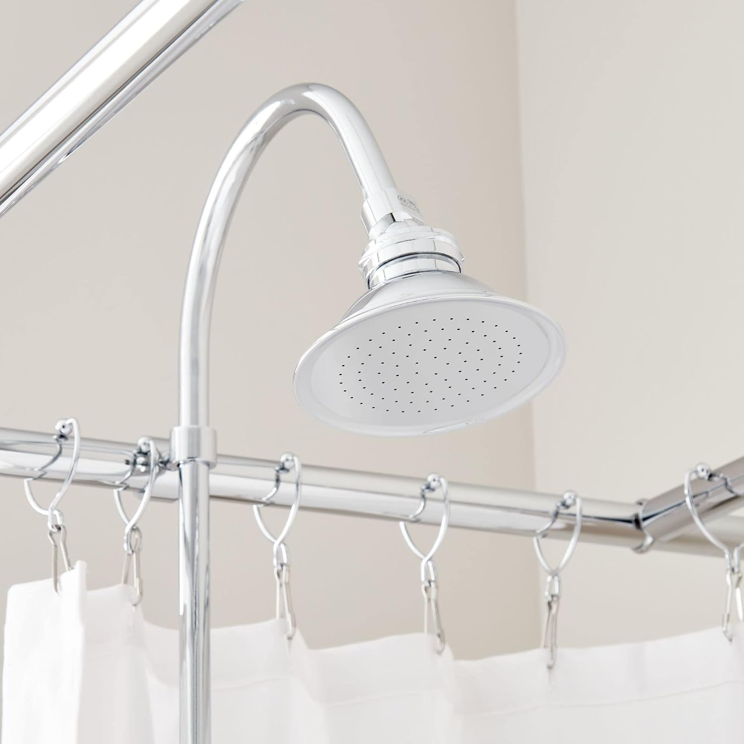 Signature Hardware 476400 Retrofit Showers Trim Package with 4-7/8' Shower Head and Hand Shower Conversion Kit - 60' x 27' Ring - Rough In Included
