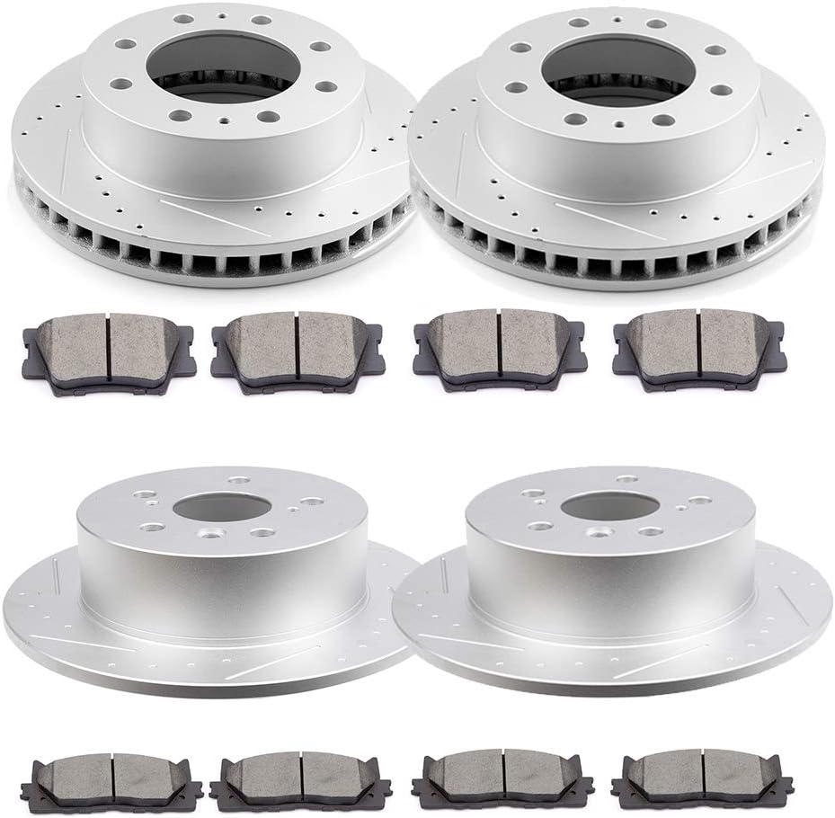 SCITOO For Toyota Brake Kits, Brakes Rotors Ceramic Brake Pads Fit for 2013 2014 2015 2016 2017 for Lexus ES300h, 2007-2012 for Lexus ES350, 2008-2014 for Toyota Avalon, 2007-2011 for Toyota Camry