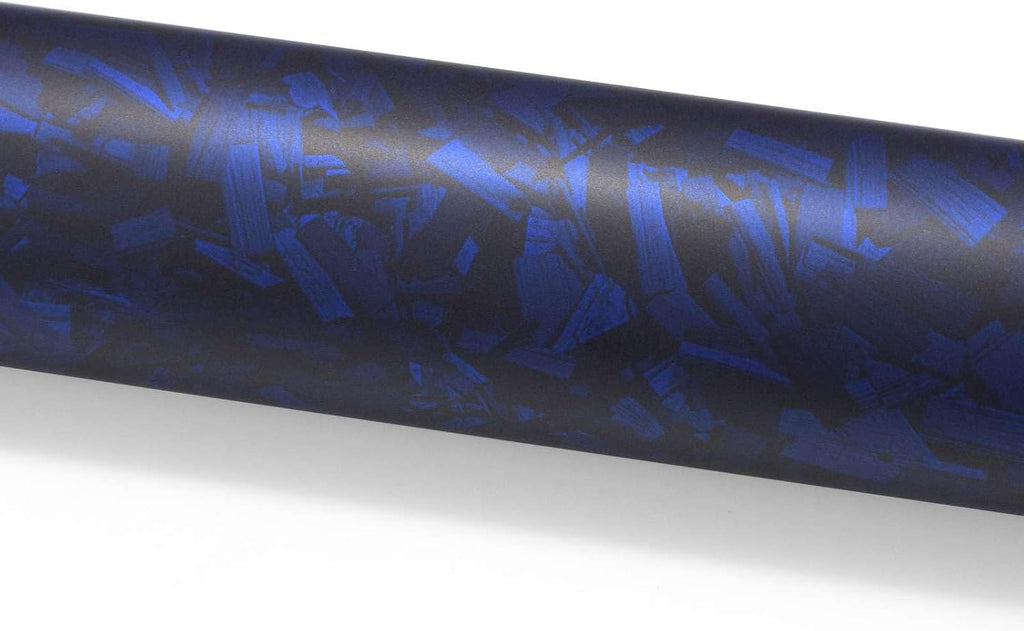 PET Marble Forged Carbon Fiber Textured Matte Royal Blue Vinyl Wrap Auto Car Sticker Decal Film Sheet Bubble Free Air Release Technology with Tool Set 5FTx8FT