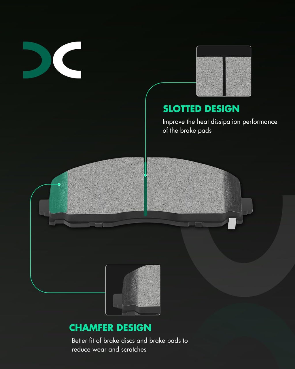 SCITOO Brake Kit For Chrysler For Town & Country 2012-2016,For Dodge Grand Caravan/For Journey 2012-2020 Front Rear Drilled & Slotted Disc Brake Rotor Semi Metallic Brake Pad 53068;53069;D1589;D1596