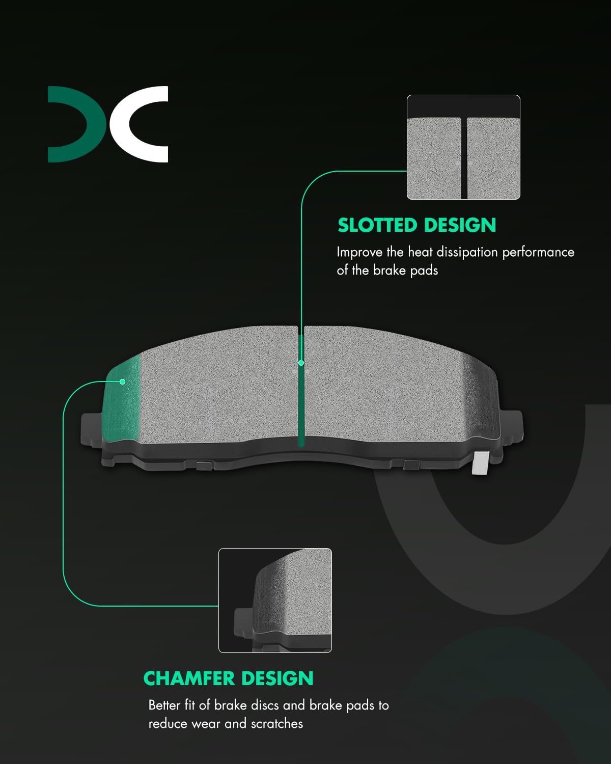 SCITOO Brake Kit For Chrysler For Town & Country 2012-2016,For Dodge Grand Caravan/For Journey 2012-2020 Front Rear Drilled & Slotted Disc Brake Rotor Semi Metallic Brake Pad 53068;53069;D1589;D1596