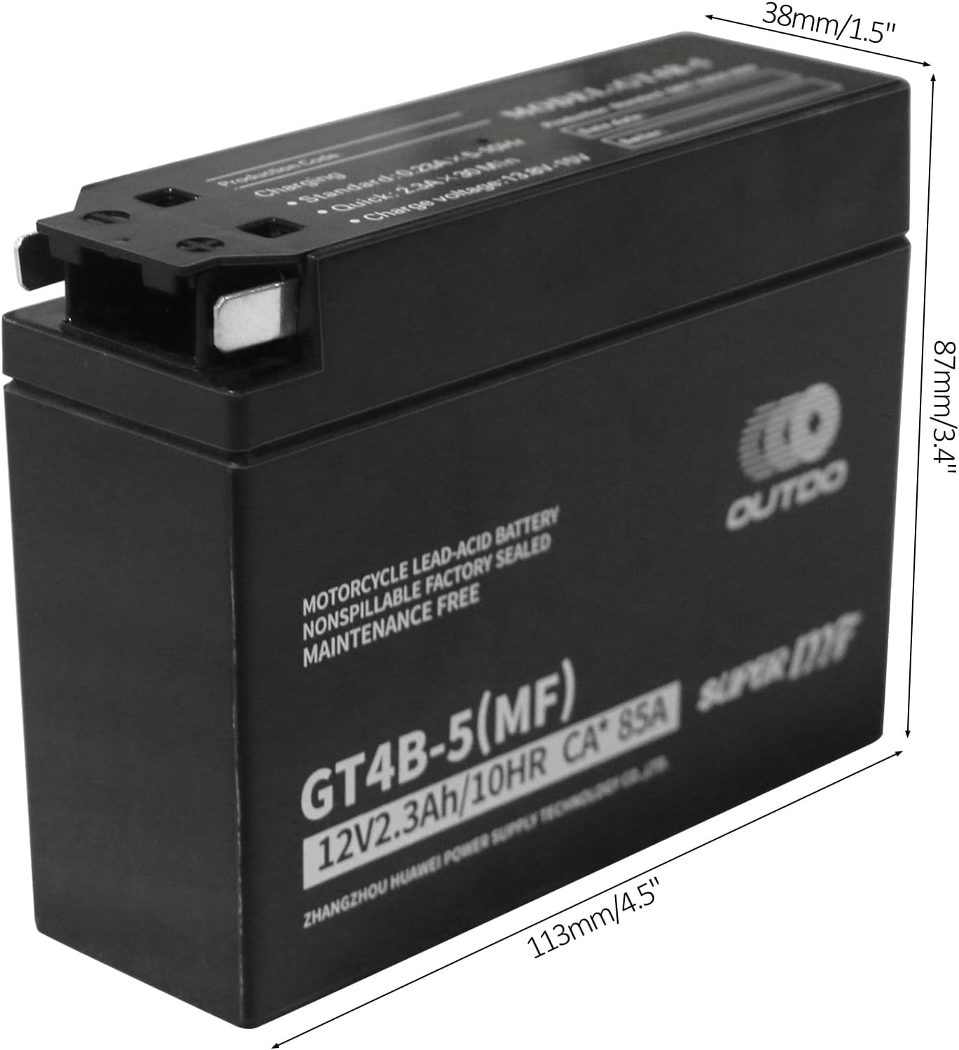 Motorcycle Battery for ATV, UTV, Lawn Mower, Scooter (4)