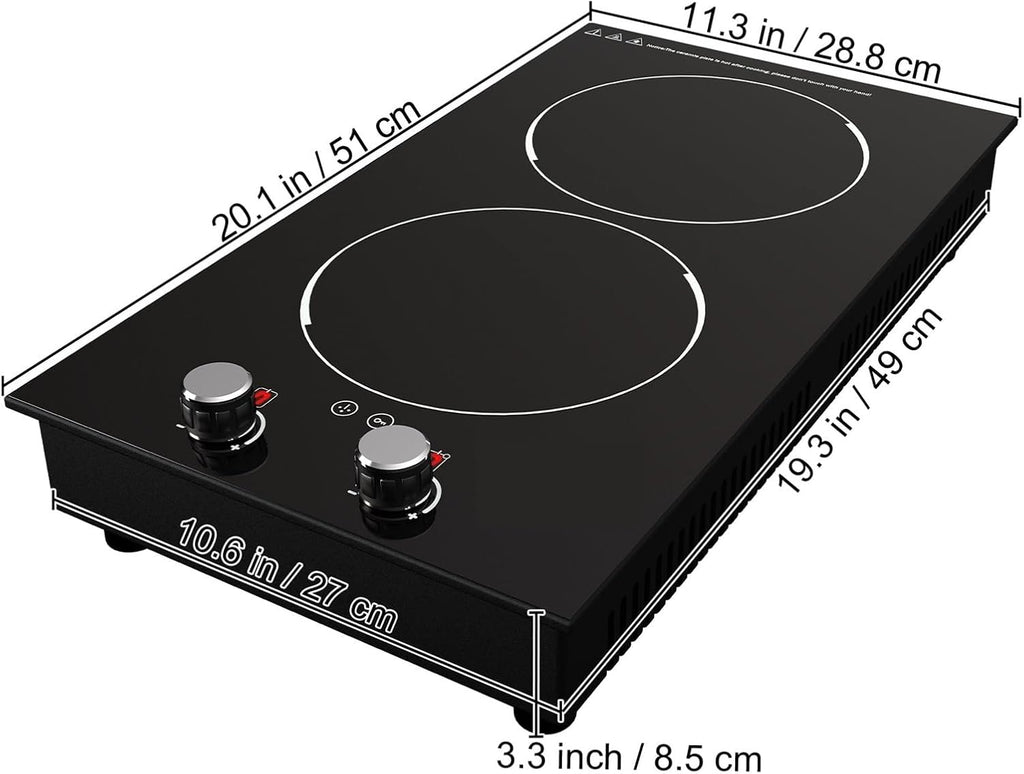 PacuM 2/4/5 Burners Built-in Induction Stove Top 11/12/30/35 IncH Ceramic Glass Electric Cooktop With 9 Power Levels (Color : Black, Size : 12in 110V), 1005004766413656
