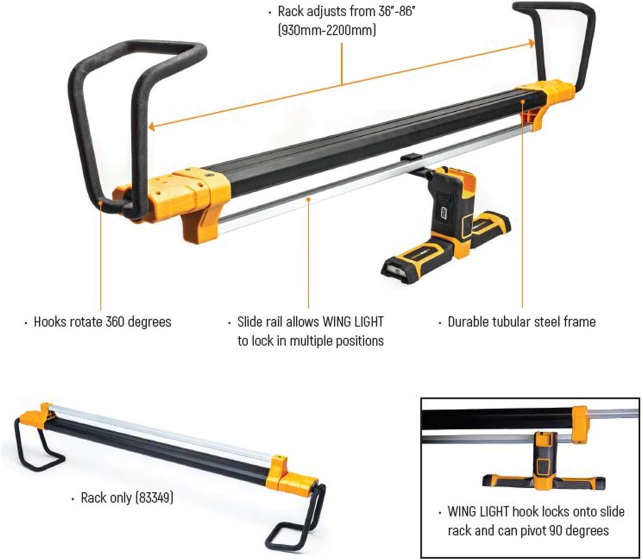 GEARWRENCH 1000 Lumen Rechargeable Wing Light with Underhood Rack - 83350