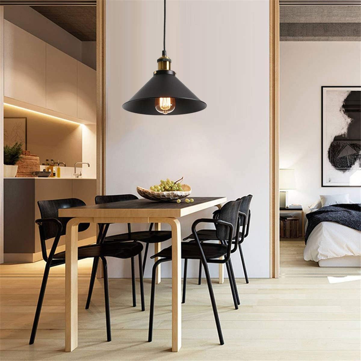 Modern Hanging Lamp, V-intage Retro Industrial Metal Chandelier E27 Lamp Holder Black Wrought Iron Lampshade Country Barn Farmhouse Industrial Lighting Ceiling Lamp,Chandelier LED Ceiling Light