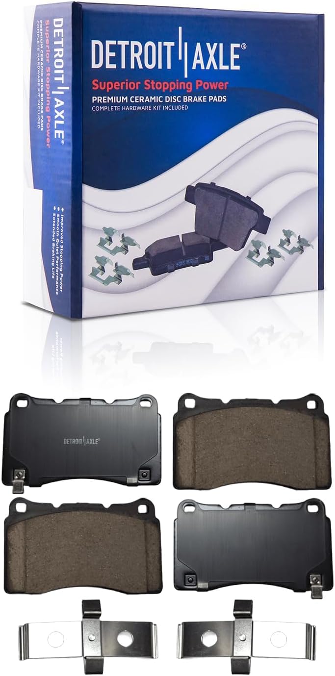 Detroit Axle - 8pc Brake Kit for Hyundai 2010-2016 Genesis Coupe Disc Brake Rotors Ceramic Brake Pads with Hardware 2011 2012 2013 2014 2015 Replacement : 13.39' inch Front and 12.99' inch Rear Rotor