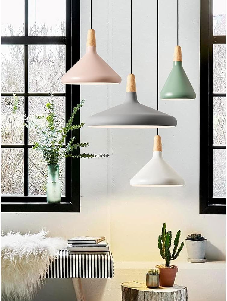 Nordic Style Black Pendant Light Fixture - Adjustable Hanging Lamp for Kitchen, Dining Room, Bar, and Bathroom(White)