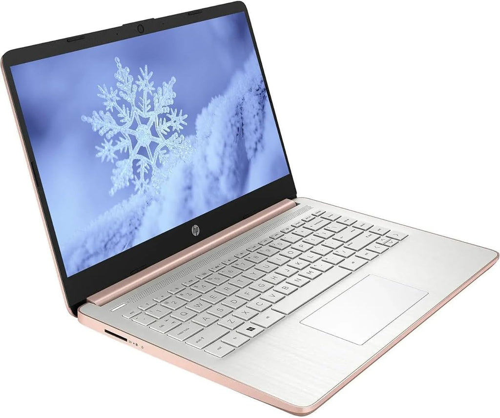 HP 14-inch Laptop for Business - Ultral Light Laptop for Student, Windows 11 Pro & Microsoft Office Lifetime & Free CD/DVD Drive, Intel Quad-Core N4120, 8GB RAM, 128GB eMMC + 256GB Micro SD, Rosegold
