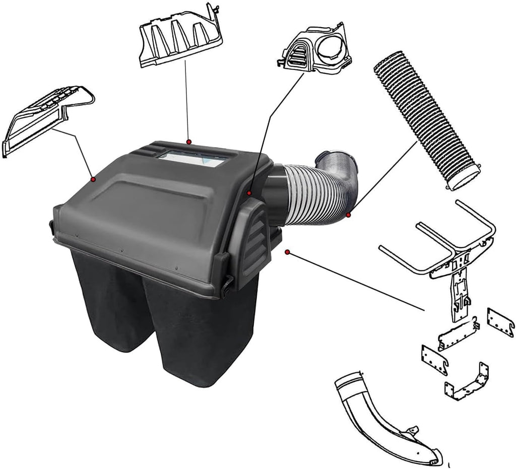 Twin Bagger/Double Bagger Fits for Riding Lawn Mowers 42-46 Inch 2010 and After Various Troy-Bilt Cub Cadet CRAFTSMAN Other Models (Replace OEM NO.19B30031 and 19A30031OEM)