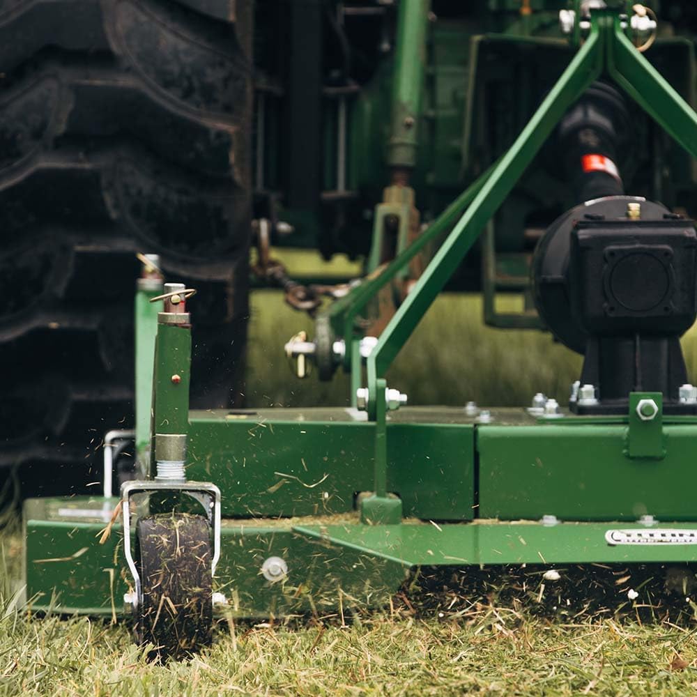Titan Attachments 3 Point PTO Finish Mower, 60' Cutting Width, Category 1 Hitch, Rear Discharge, Requires 25-40 HP Tractor, Low-Noise Cast Iron Gearbox, Green Finish
