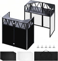 Portable DJ Booth Facade Stand, Foldable DJ Table 40' x 20' x 45' Tabletop, DJ Facade Station for DJ Controller, Mixer & LaptopEvents&Parties – Includes Carry Bag&Two Metal Corner Tables.