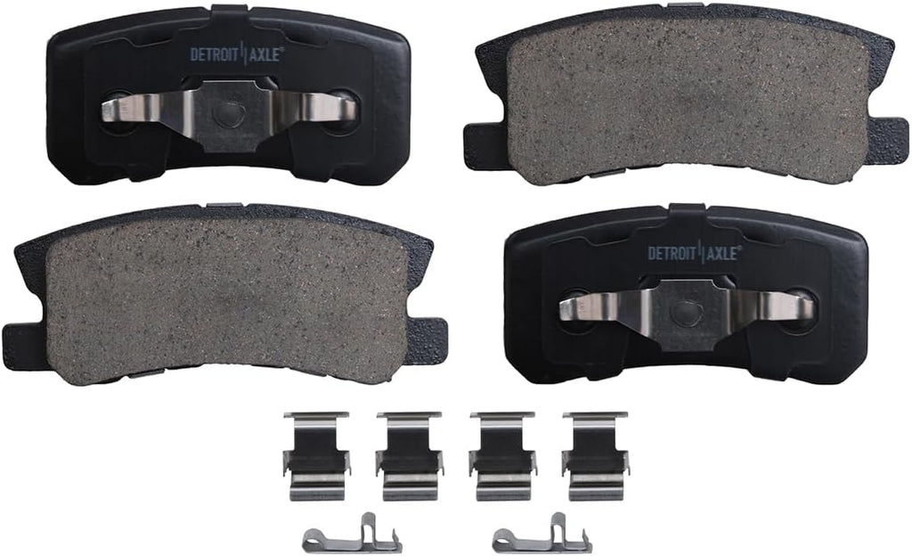 Detroit Axle - Brake Kit for Chrysler 200 Sebring Avenger Compass Patriot Lancer Outlander Drilled & Slotted Brake Rotors Brakes Pads Replacement: 11.57' inch Front Rotor and 11.89' inch Rear Rotor