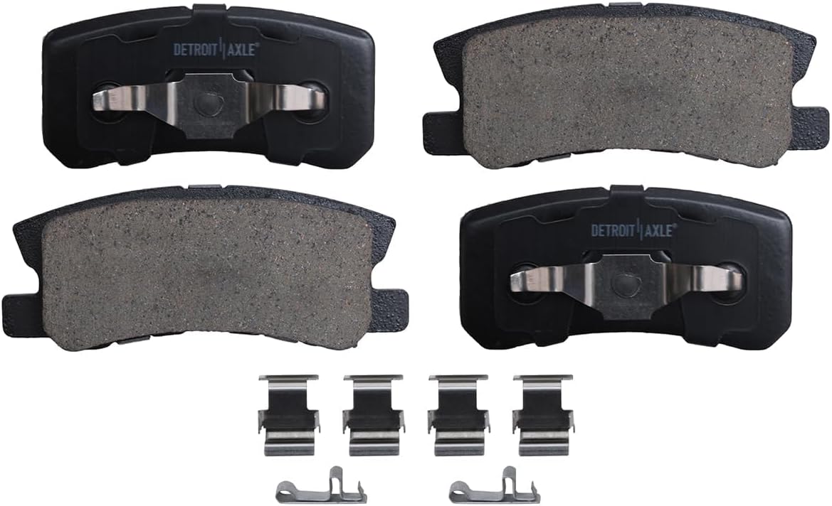 Detroit Axle - Brake Kit for Chrysler 200 Sebring Avenger Compass Patriot Lancer Outlander Drilled & Slotted Brake Rotors Brakes Pads Replacement: 11.57' inch Front Rotor and 11.89' inch Rear Rotor