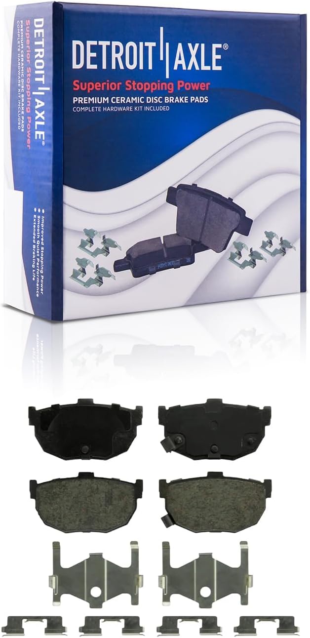 Detroit Axle - 10pc Brake Kit for 2003-2007 Hyundai Tiburon, Disc Brake Rotors Ceramic Brakes Pads 2004 2005 2006 Replacement : 11.02' inch Front and 10.16' inch Rear Rotor