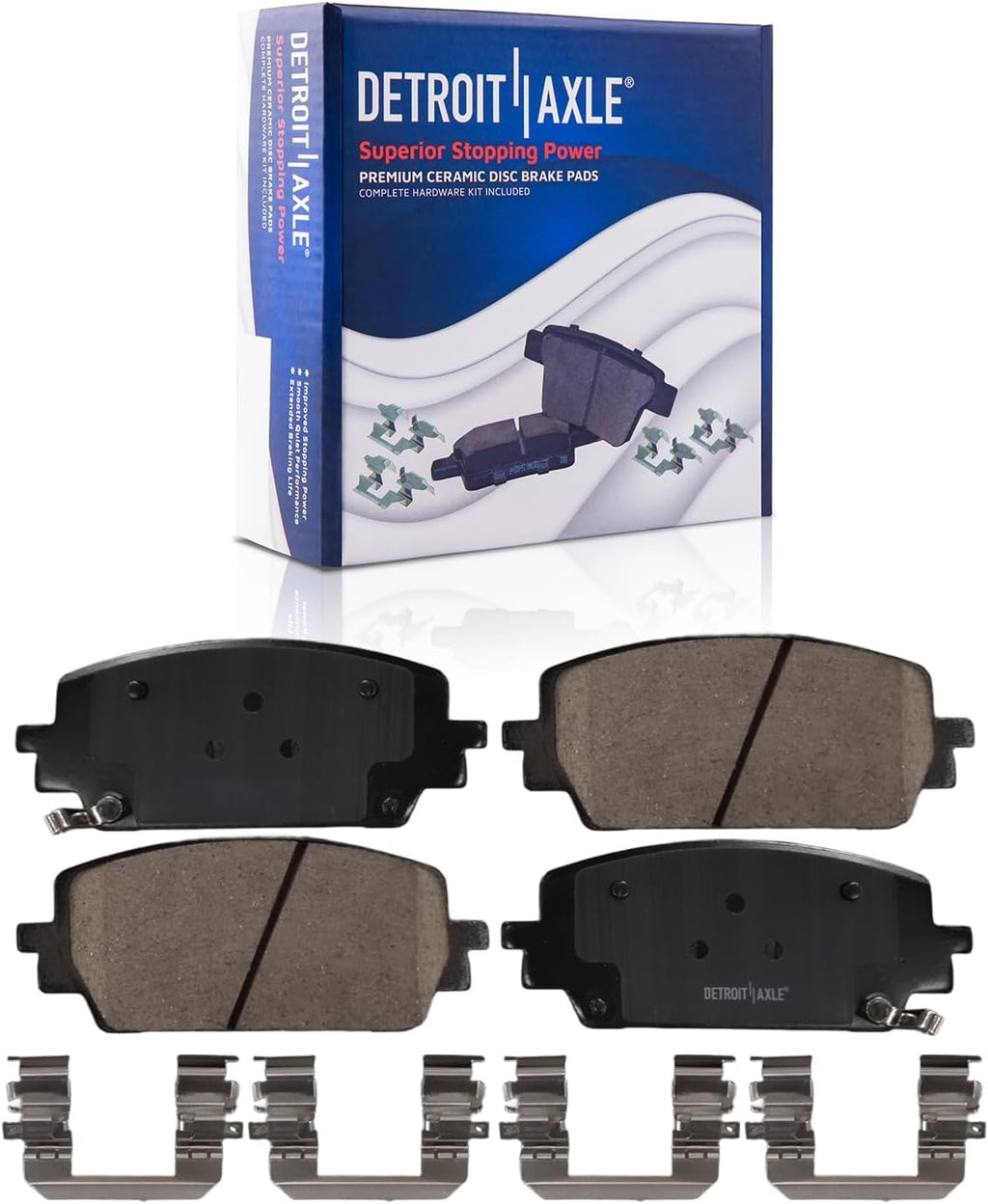 Detroit Axle - 8pc Brake Kit for Hyundai Santa Fe Kia Sorento 2021 2022 2023, 12.80' inch Front and 12.00' inch Rear Drilled and Slotted Disc Brake Rotors Ceramic Brakes Pads Replacement
