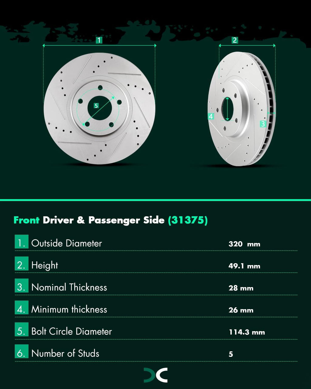 SCITOO Front 12.6' Rear 12.13' Brake Pads and Rotors Kits Fit For Nissan Murano 2011 2012 2013 2014