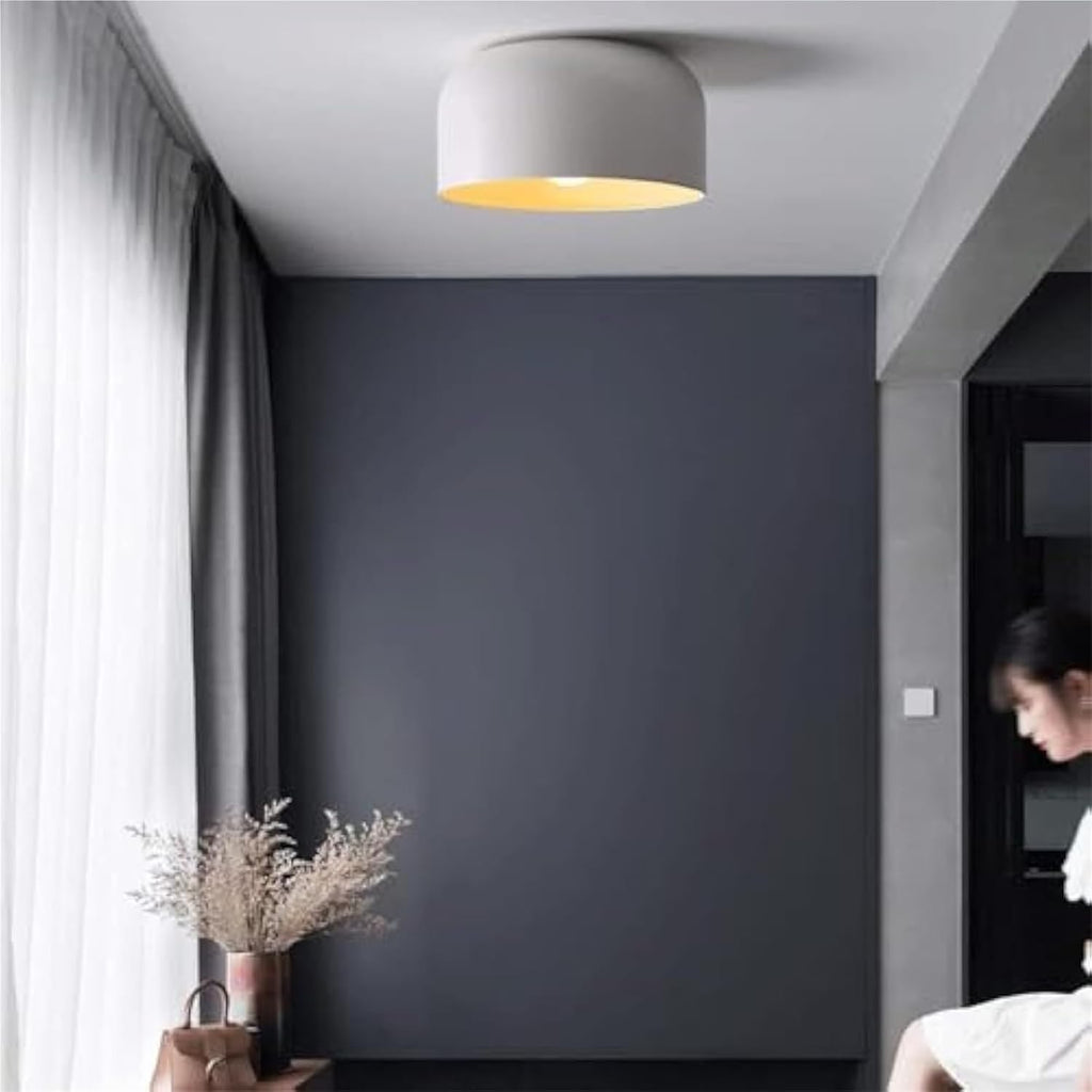Flush Mount Round Wrought Iron Close to Ceiling Lights, Ceiling Light Fixture for Bedroom, Dining Room, Corridor, Decorative Chandelier Lamp for Modern Home Interior(White)