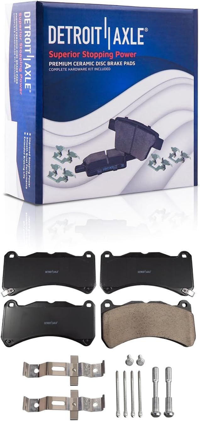 Detroit Axle - Front Brake Kit for 2018-2021 Subaru WRX STI 13.39' inch Disc Brake Rotors Ceramic Brakes Pads with Hardware 2019 2020 Replacement