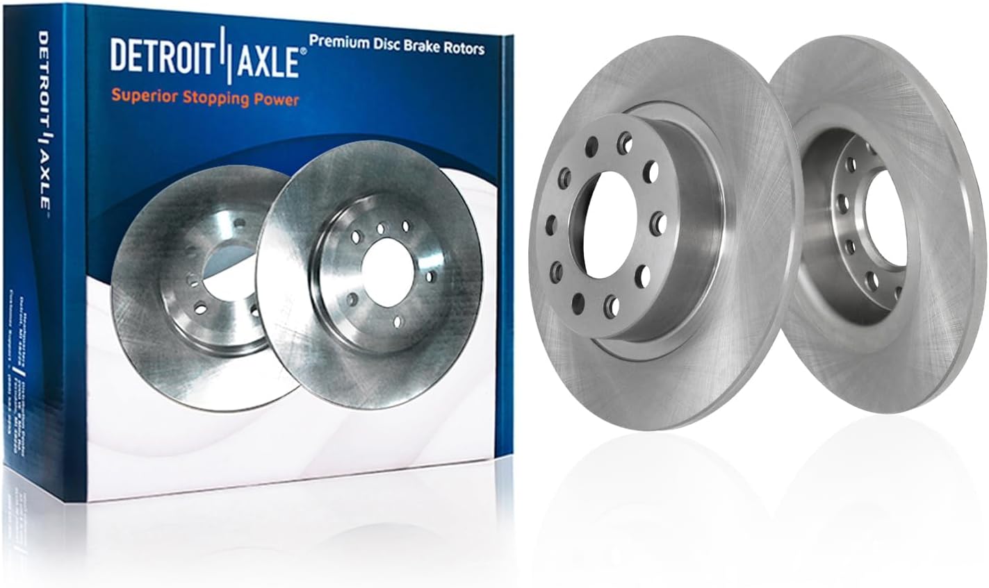 Detroit Axle - 10pc Brake Kit for 2013-2016 Dodge Dart, Disc Brake Rotors 2014 2015 Ceramic Brakes Pads with Hardware Assembly Replacement : 12.00' inch Front Rotor and 10.39' inch Rear Rotor